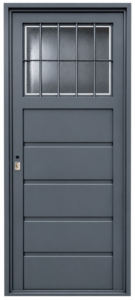 Puerta Chapa 18 085x205 festonado horizontal 1/4 Reja