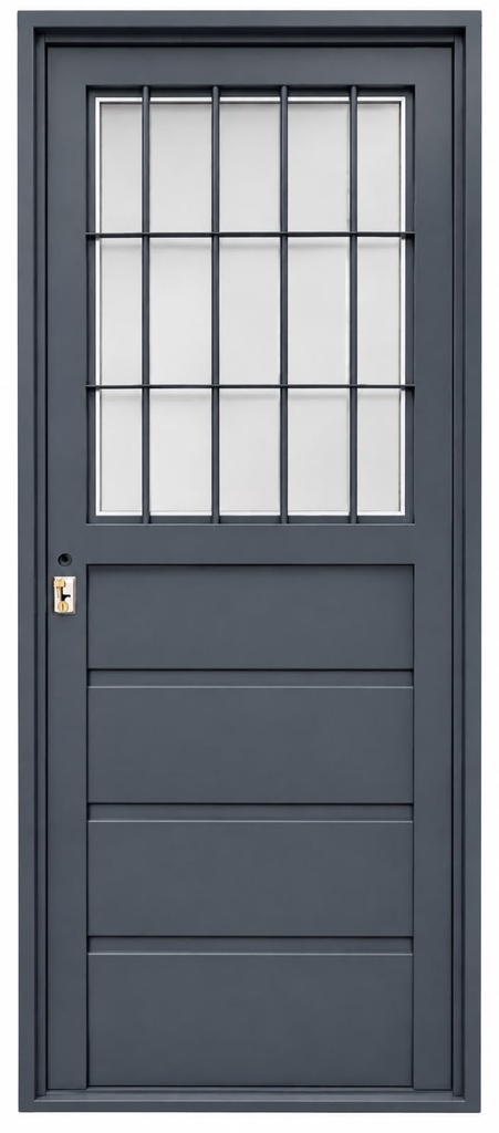 Puerta Chapa 18 085x205 festonado horizontal 1/2 Reja 