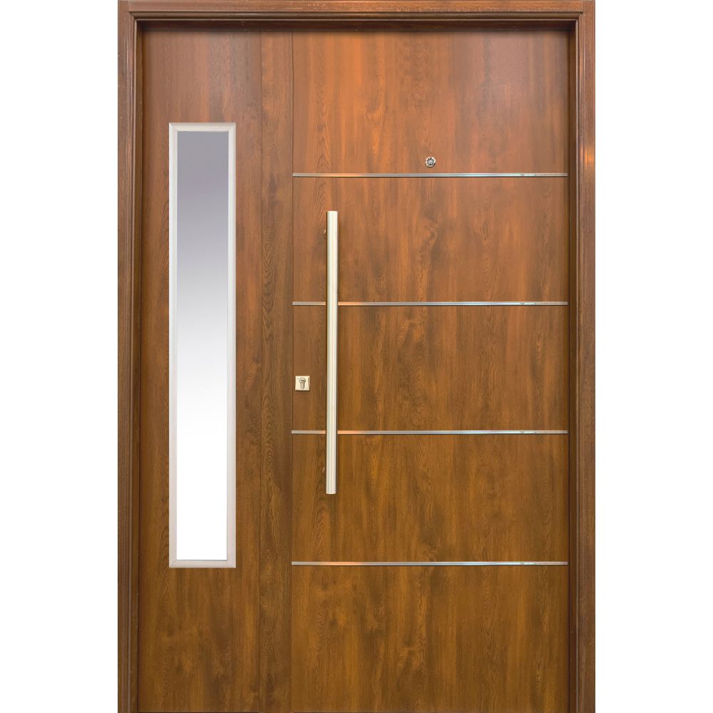 Puerta y media 132x205 C/Vidrio Fijo y Detalles Cod DR/DN088