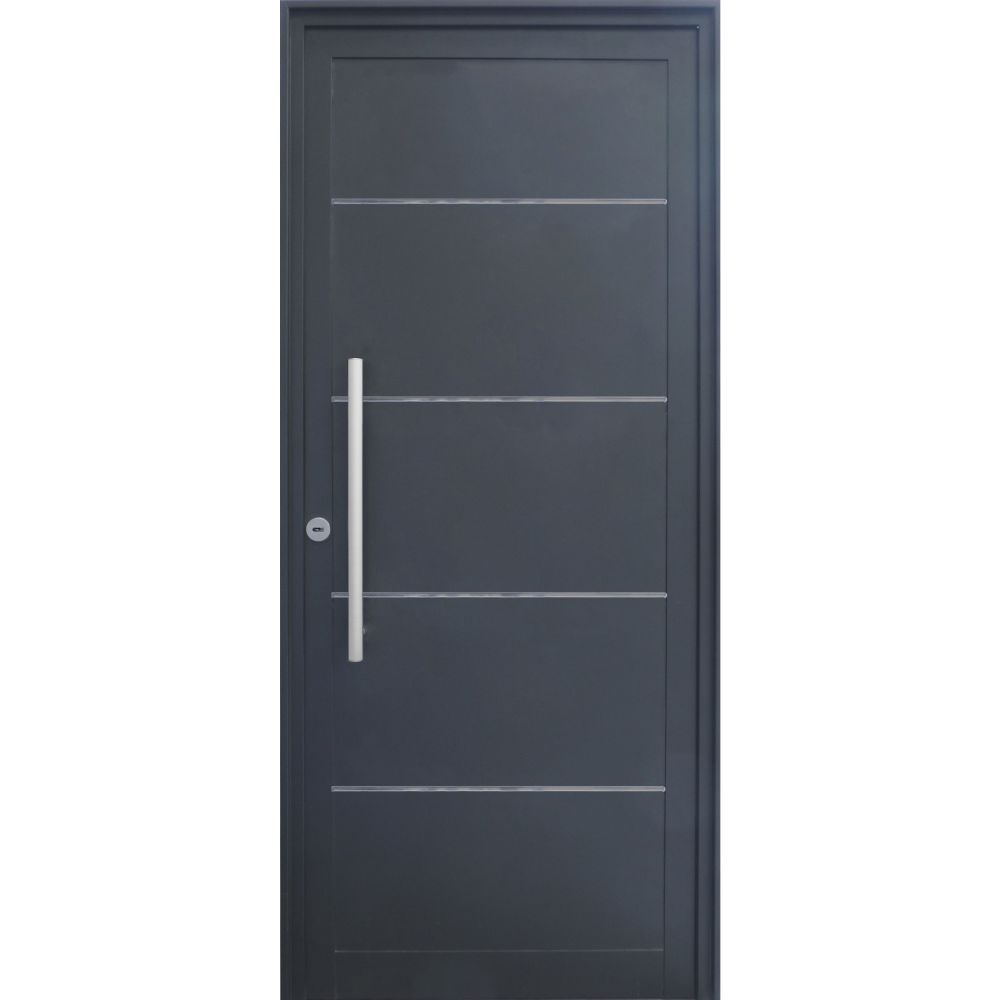 Puerta Moderna Aluminio 088x205 con detalle/Inyectada  Cod:VS580 