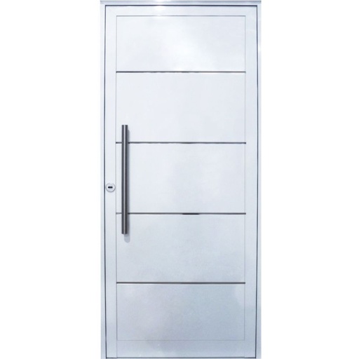 Puerta Moderna Aluminio 088x205 con detalle/Inyectada  Cod:V580