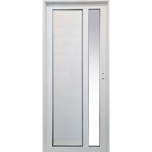 Puerta Clasic Aluminio 080x200 Tablero tubular vidrio laterlal Cod:C140
