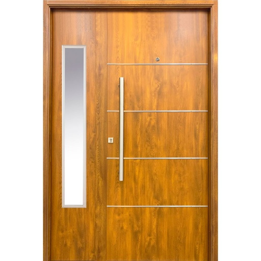 Puerta y media 132x205 C/Vidrio Fijo y Detalles Cod DR/DN088